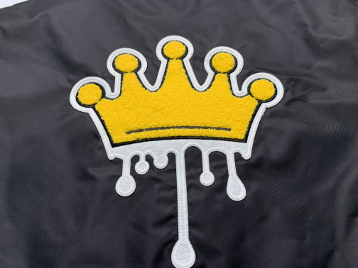 Crown drip letterman jacket - Agape Seven Clothing Company