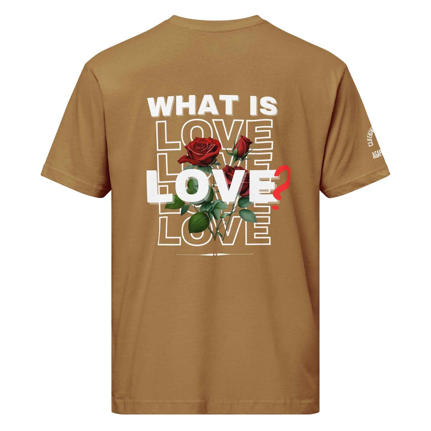What is Love by Agape Seven Clothing Company graphic Jersey Tee
