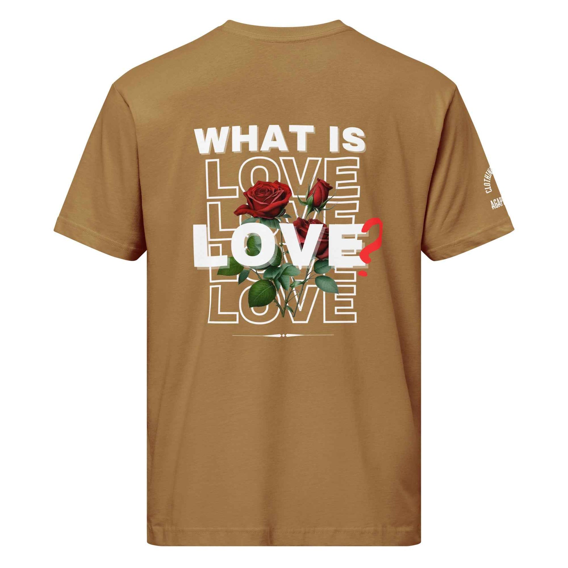 What is Love by Agape Seven Clothing Company graphic Jersey Tee