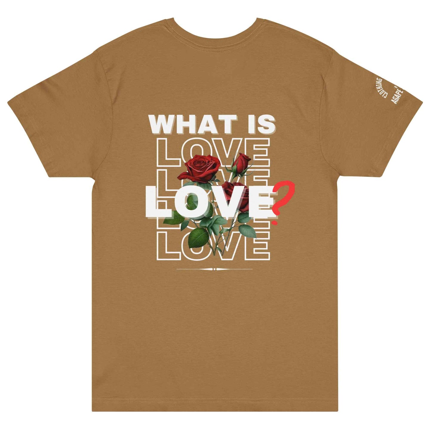 What is Love by Agape Seven Clothing Company graphic Jersey Tee