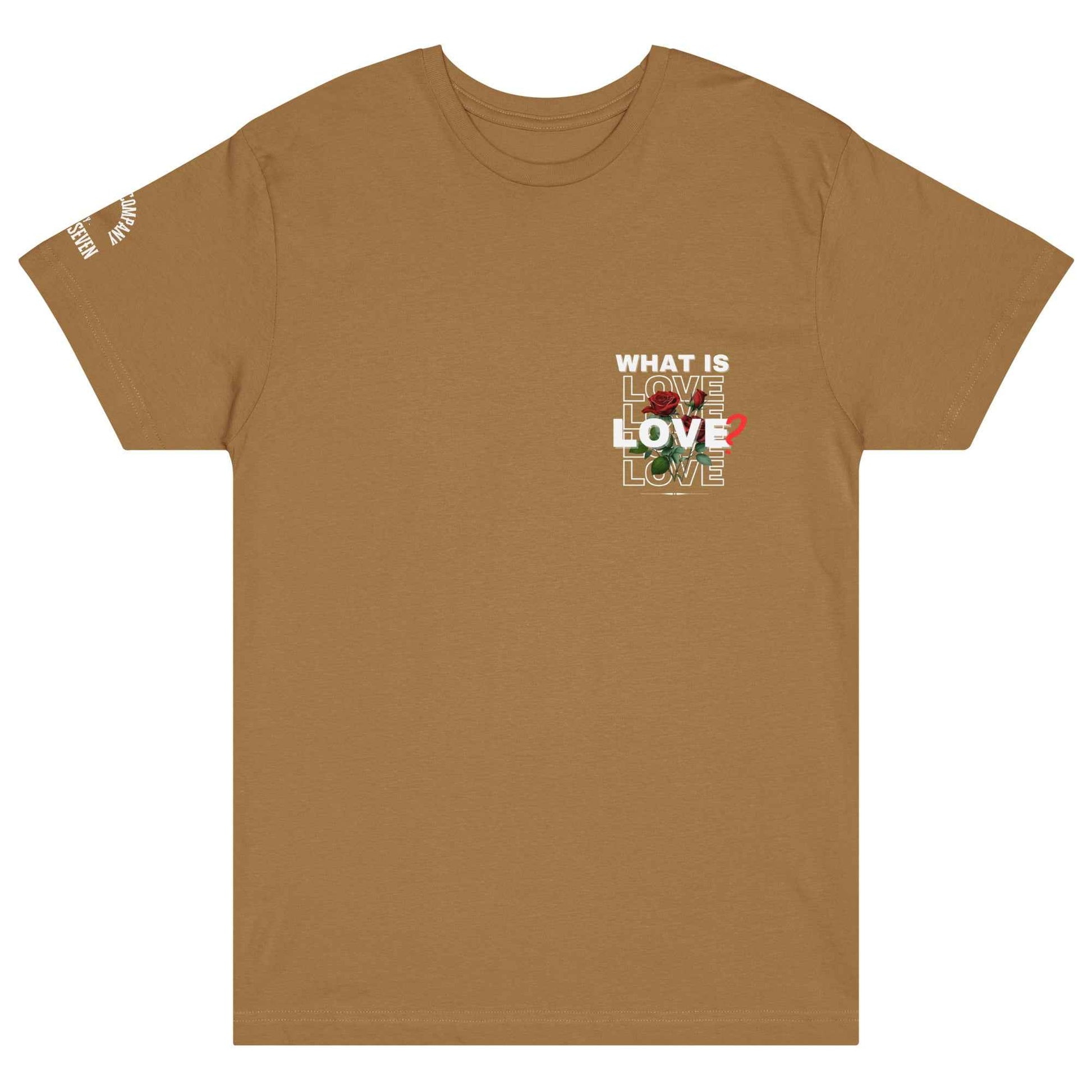 What is Love by Agape Seven Clothing Company graphic Jersey Tee